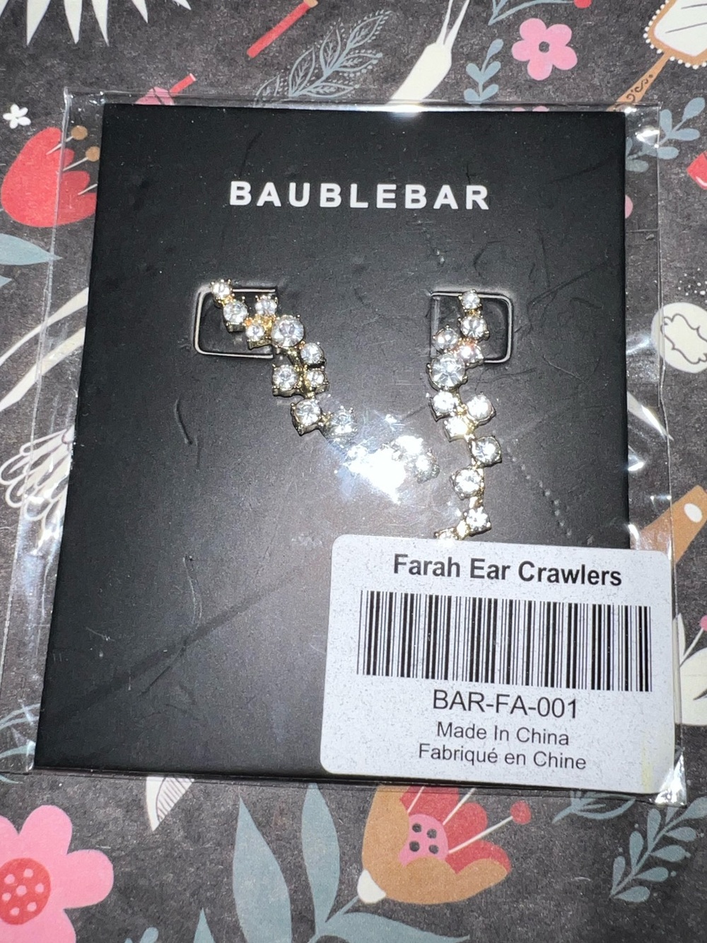 BaubleBar Gold & Clear Crystal Ear Crawlers
